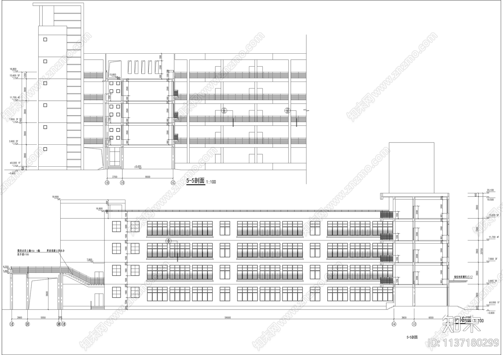 教学楼公共教室建筑cad施工图下载【ID:1137180299】