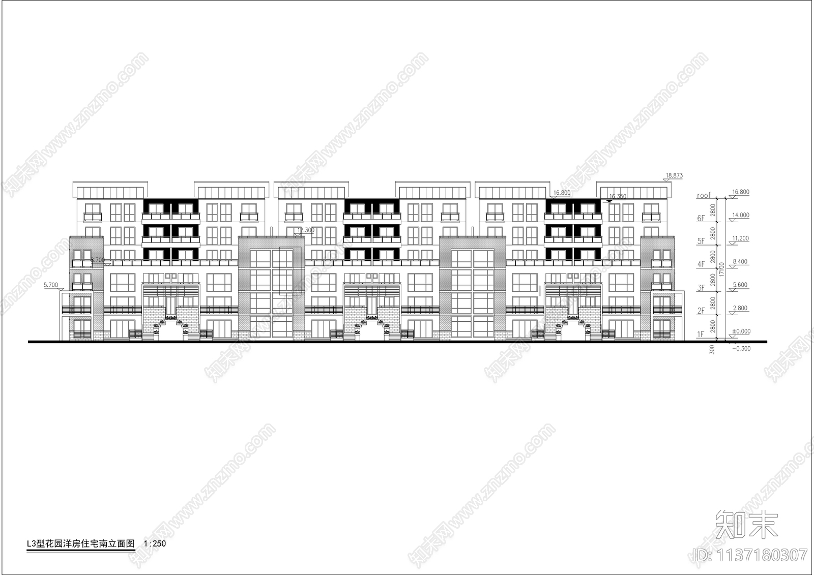 花园洋房住宅建筑施工图下载【ID:1137180307】
