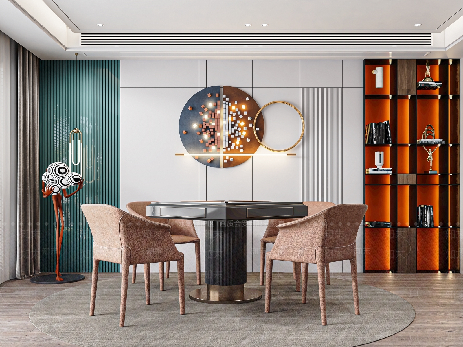 现代棋牌室SU模型下载【ID:1137181560】