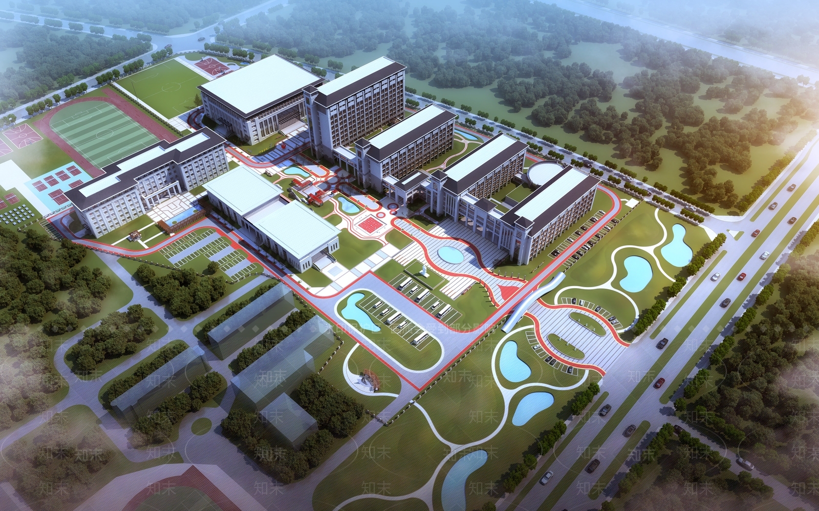 现代学校外观3D模型下载【ID:1137181716】