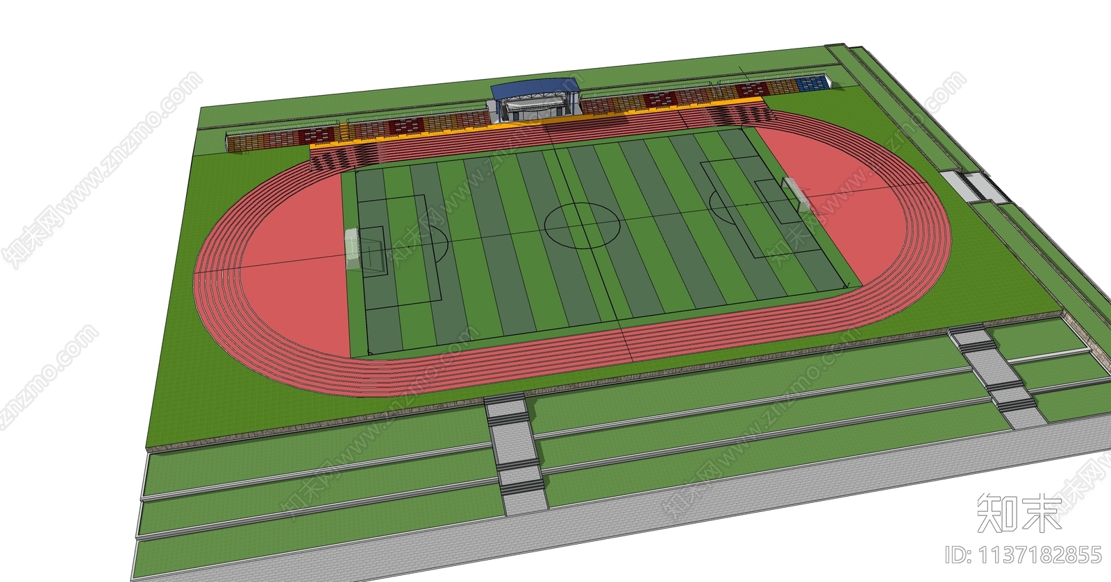 现代运动场跑道SU模型下载【ID:1137182855】