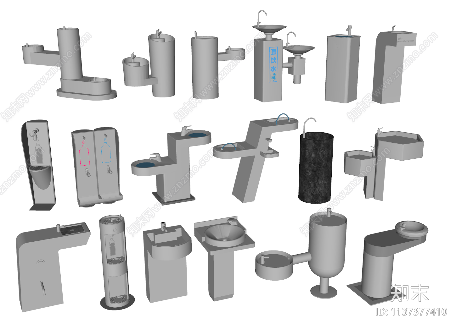 户外直饮水水池SU模型下载【ID:1137377410】