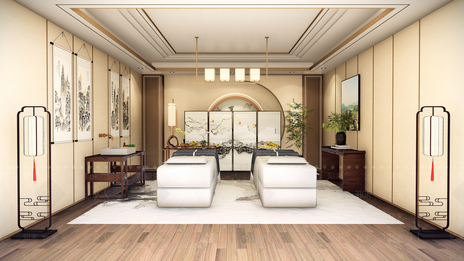 新中式SPA会所SU模型下载【ID:1137184226】