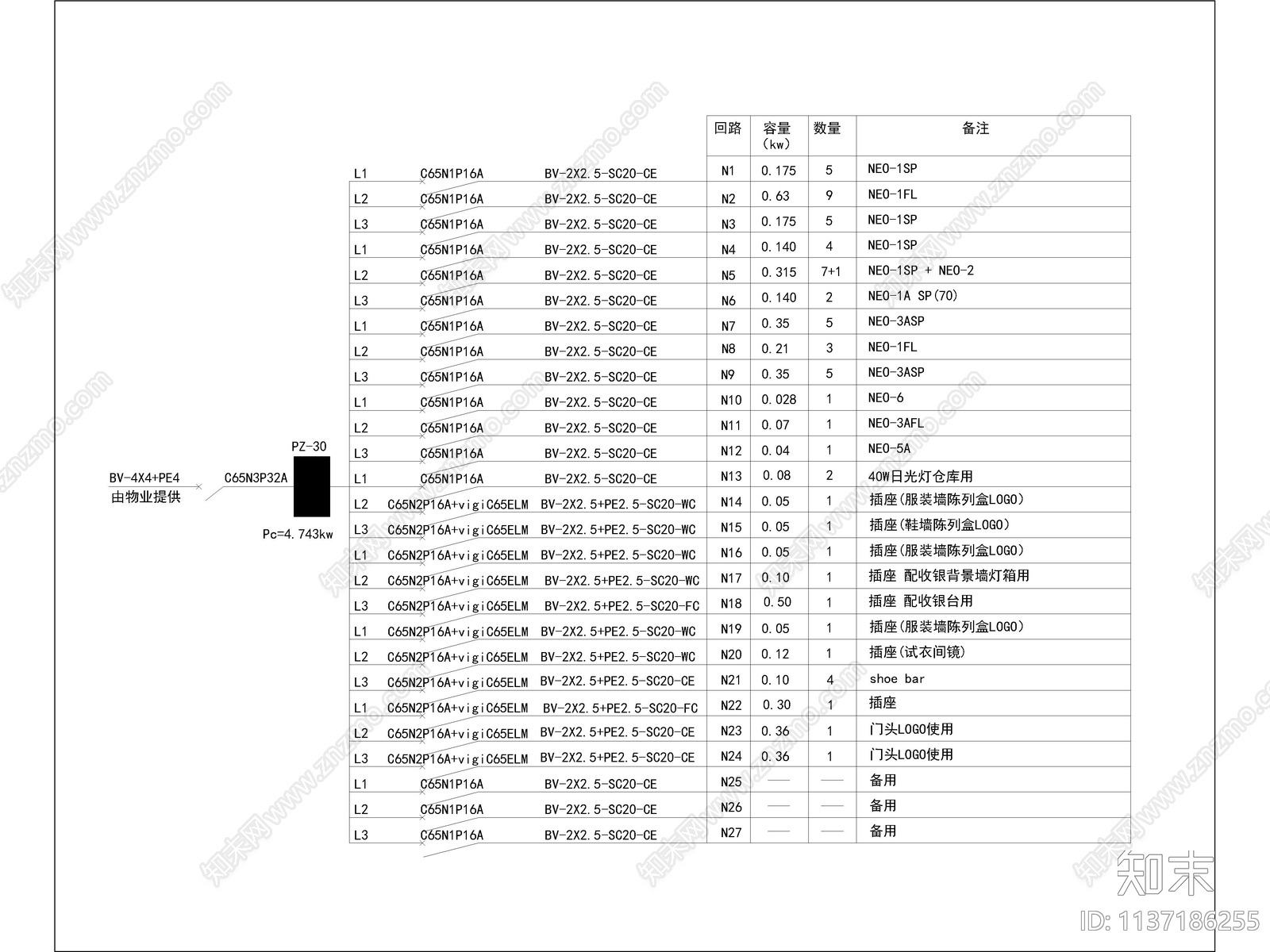 休闲专卖服装店cad施工图下载【ID:1137186255】