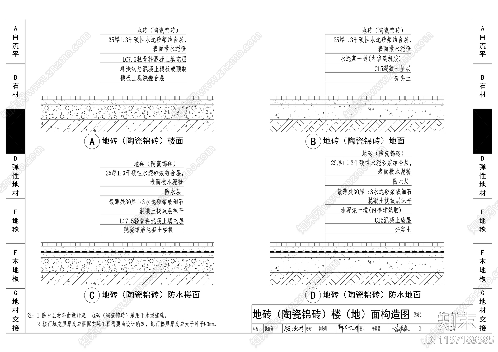 墙面节点图集施工图下载【ID:1137189385】