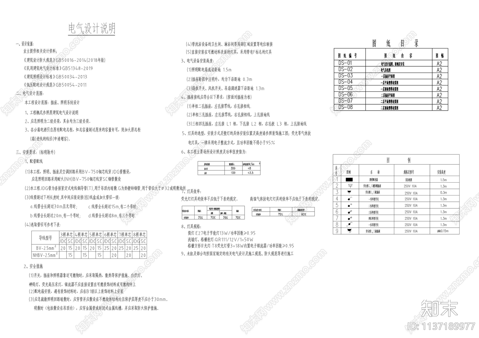 电气设计说明及系统图施工图下载【ID:1137189977】