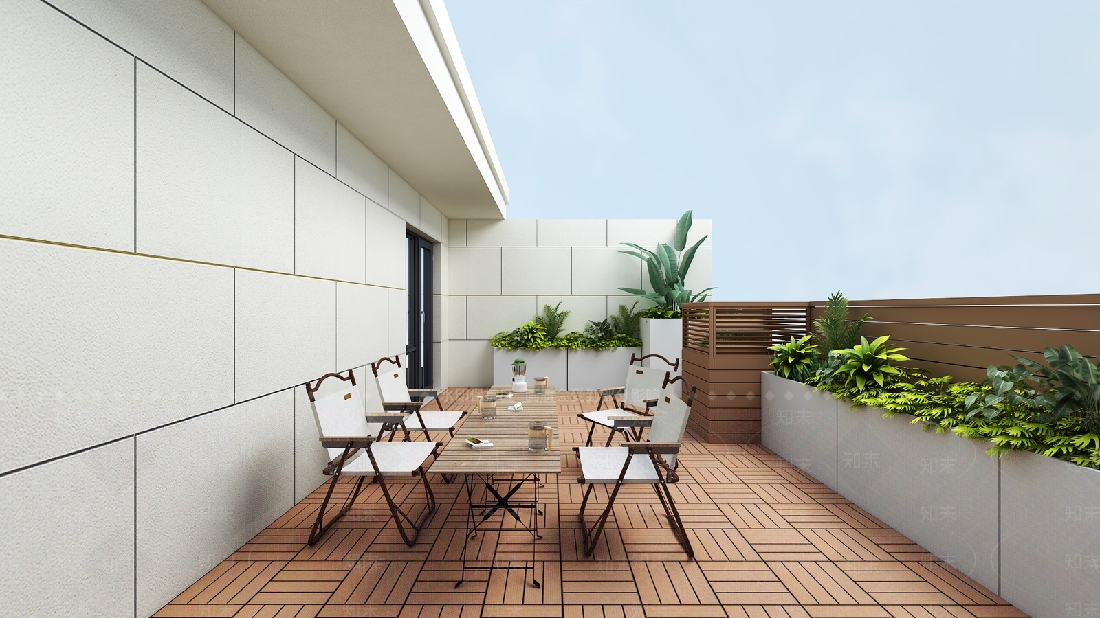 现代露台花园3D模型下载【ID:1137190377】