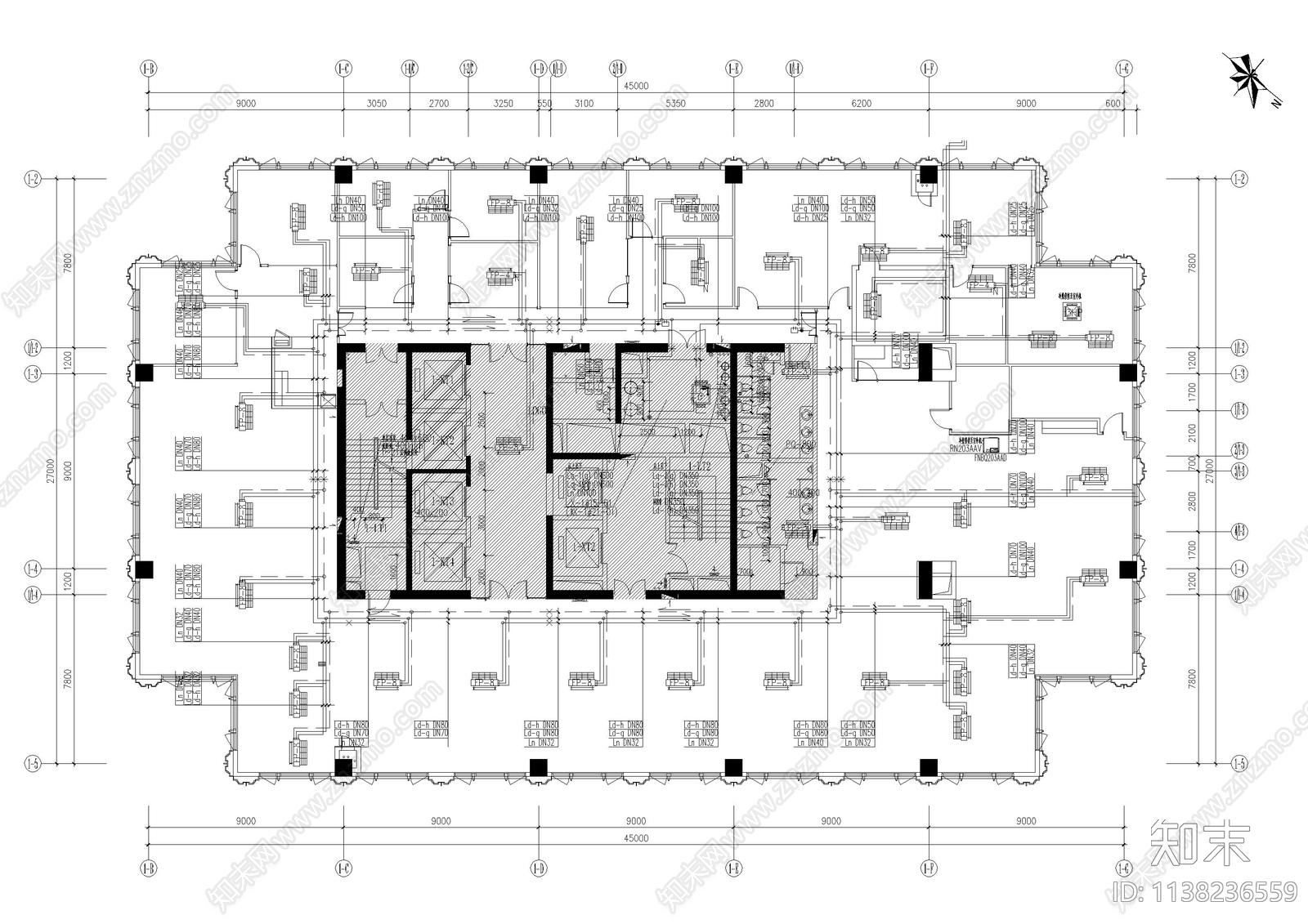 办公室空调风管施工图下载【ID:1138236559】