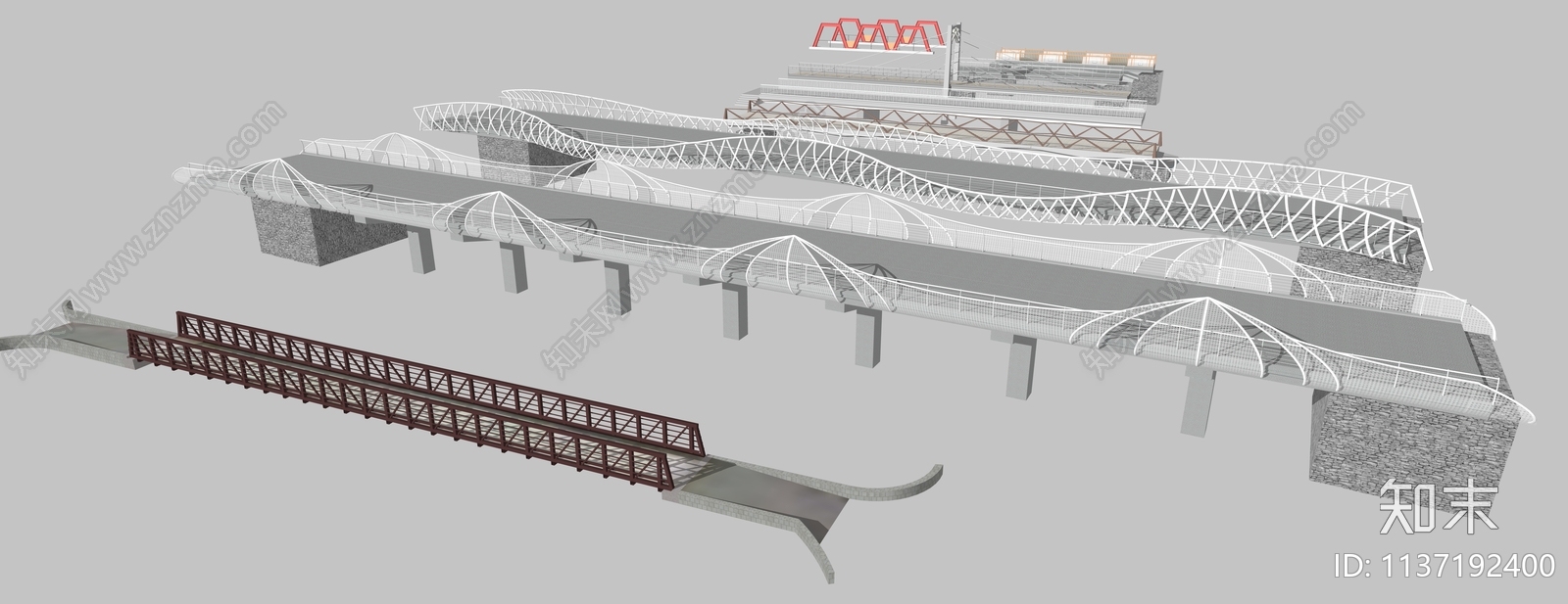 现代天桥SU模型下载【ID:1137192400】