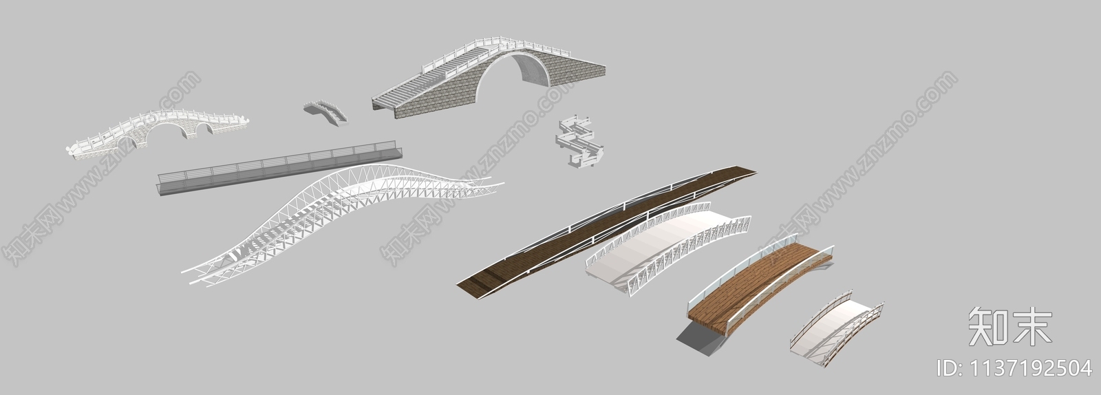 现代景观桥梁SU模型下载【ID:1137192504】