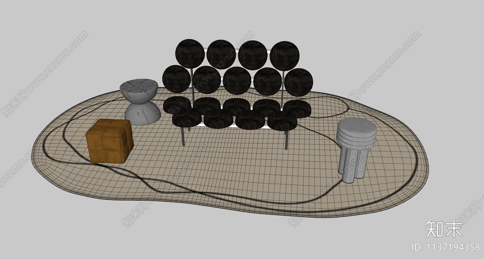 现代异形沙发SU模型下载【ID:1137194358】