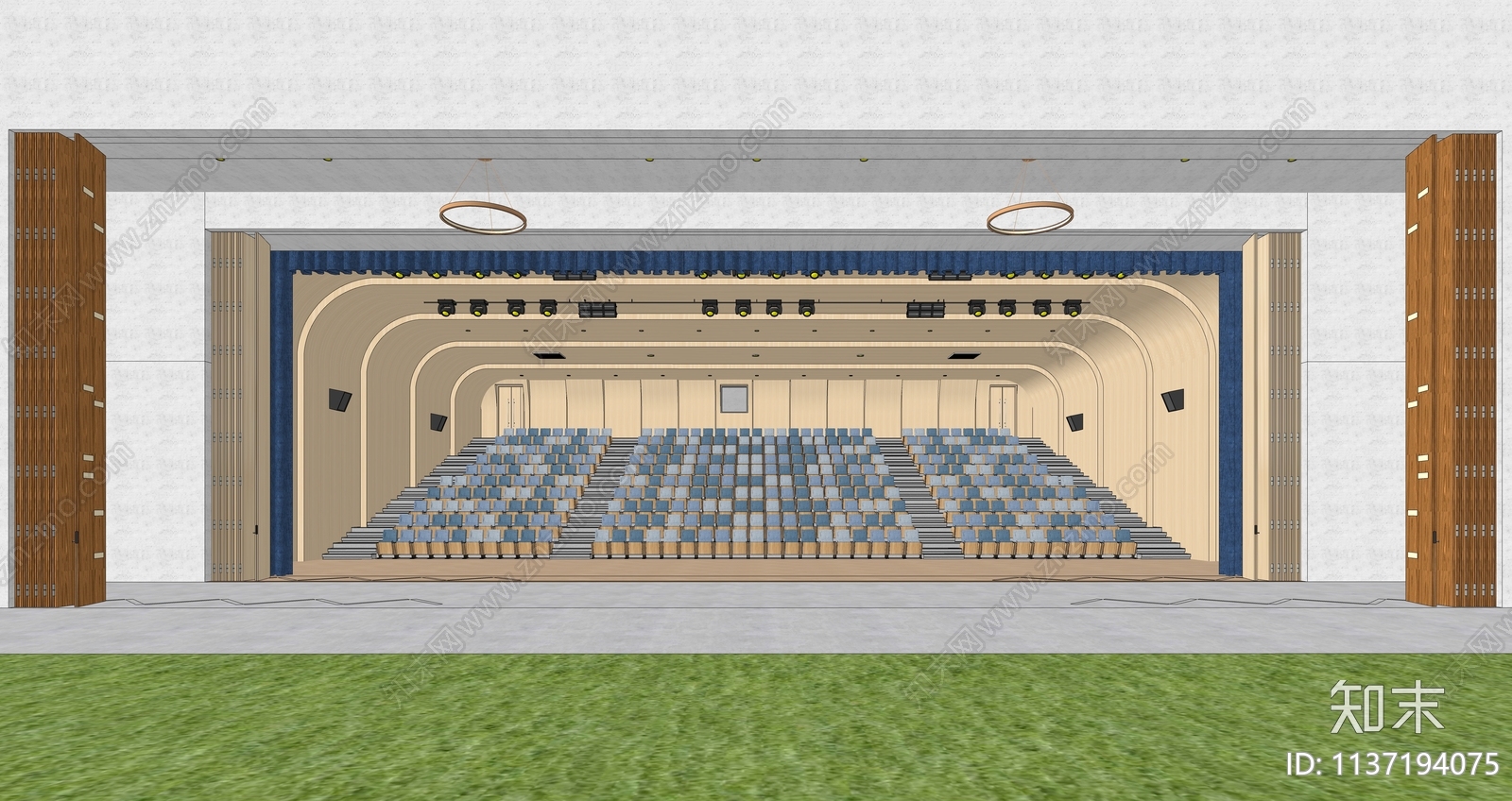 现代学校剧场SU模型下载【ID:1137194075】