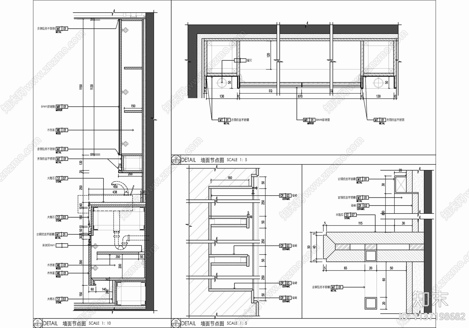 叠墅样板房室内cad施工图下载【ID:1137198682】