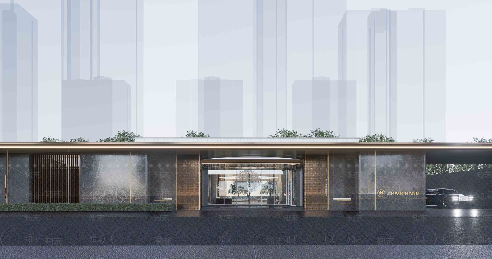 现代售楼处建筑SU模型下载【ID:1137204028】