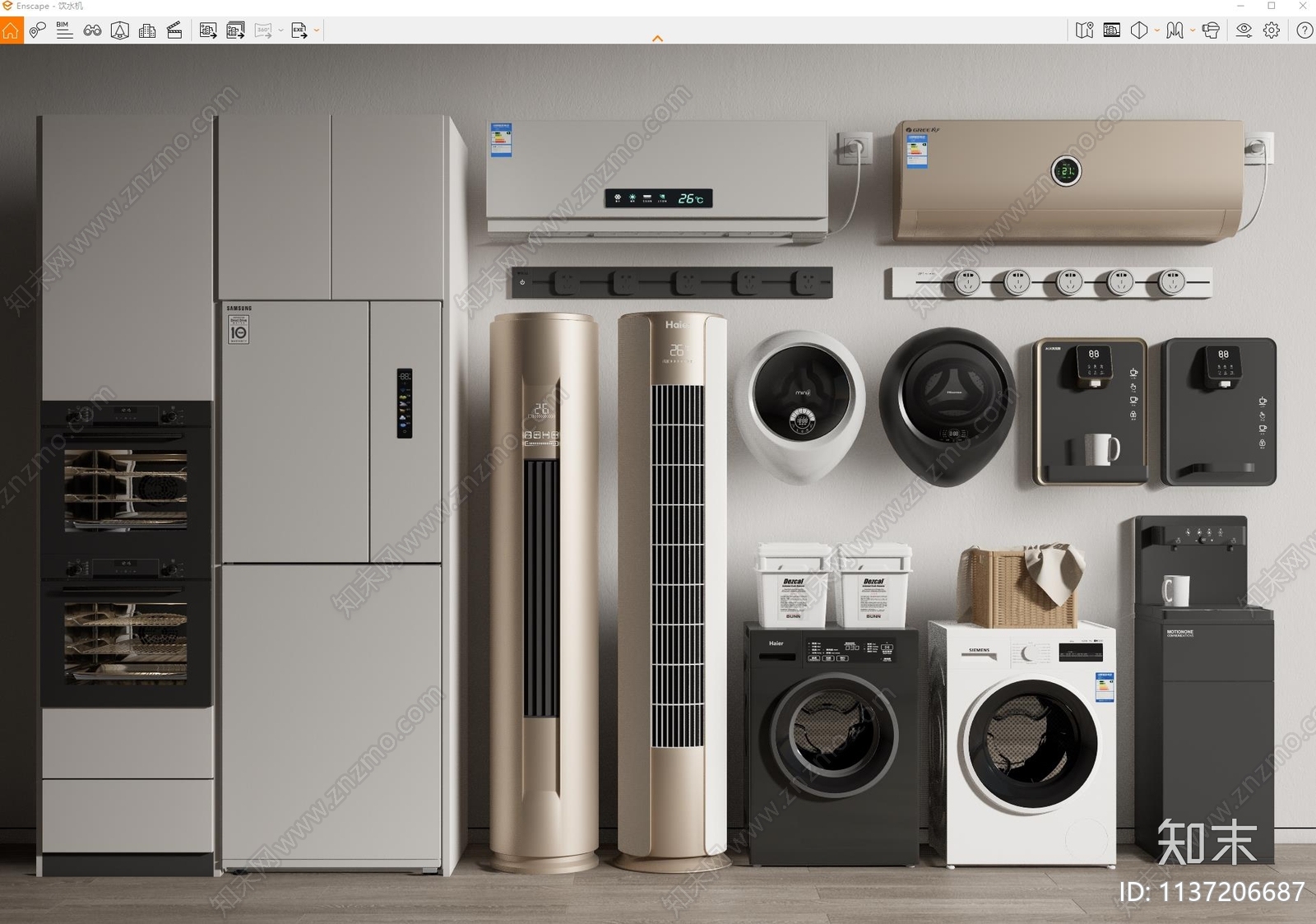 家用电器组合SU模型下载【ID:1137206687】