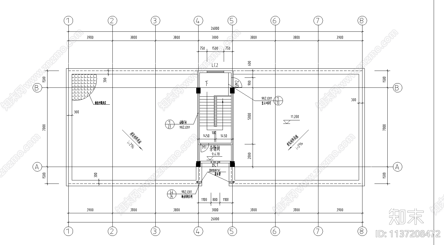 多层宿舍楼建筑cad施工图下载【ID:1137208472】