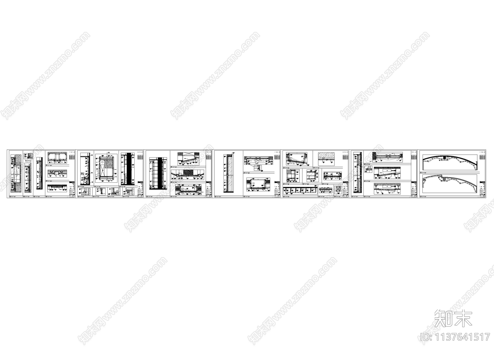 售楼中心墙身剖面大样cad施工图下载【ID:1137641517】