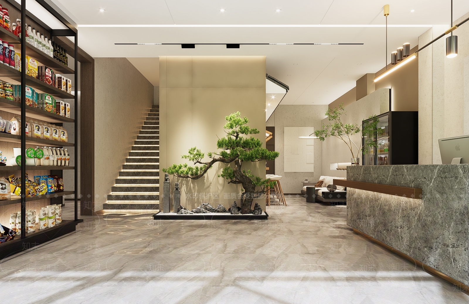新中式棋牌室大厅3D模型下载【ID:1137210045】