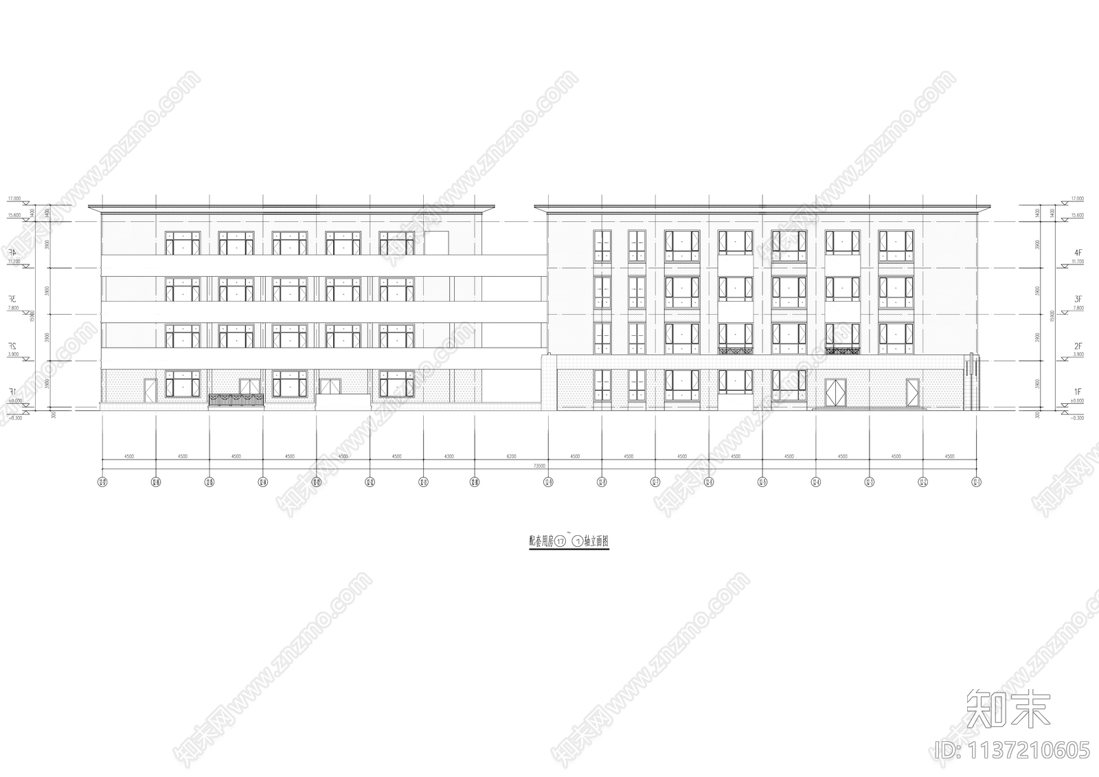 现代住宅社区服务中心cad施工图下载【ID:1137210605】