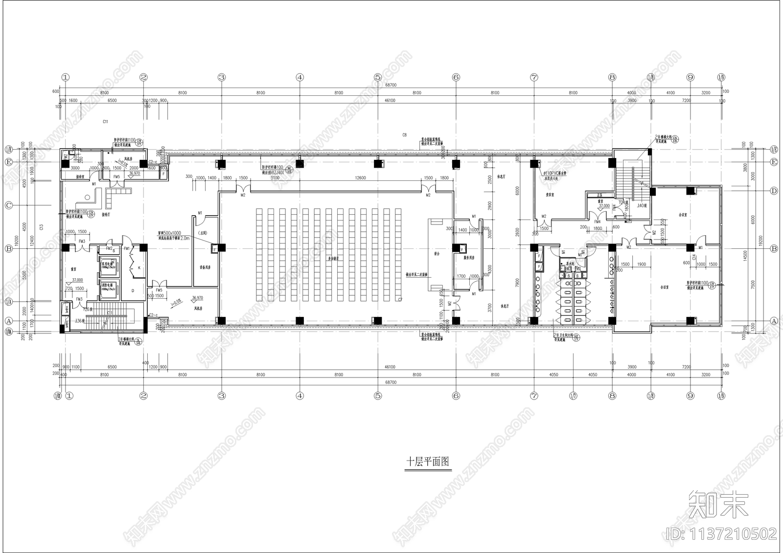 整套研发办公楼建筑图cad施工图下载【ID:1137210502】