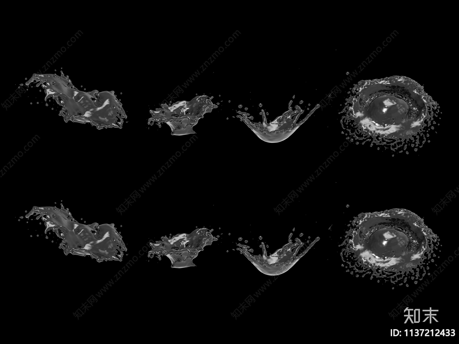 现代水花3D模型下载【ID:1137212433】