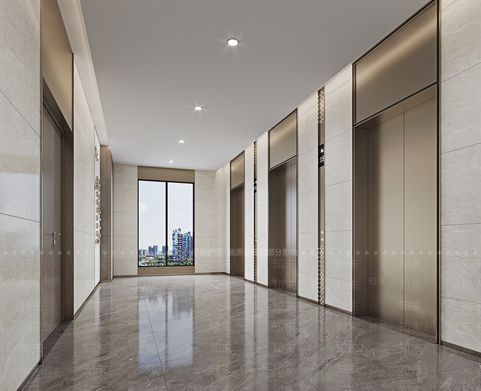 现代电梯厅3D模型下载【ID:1137213432】