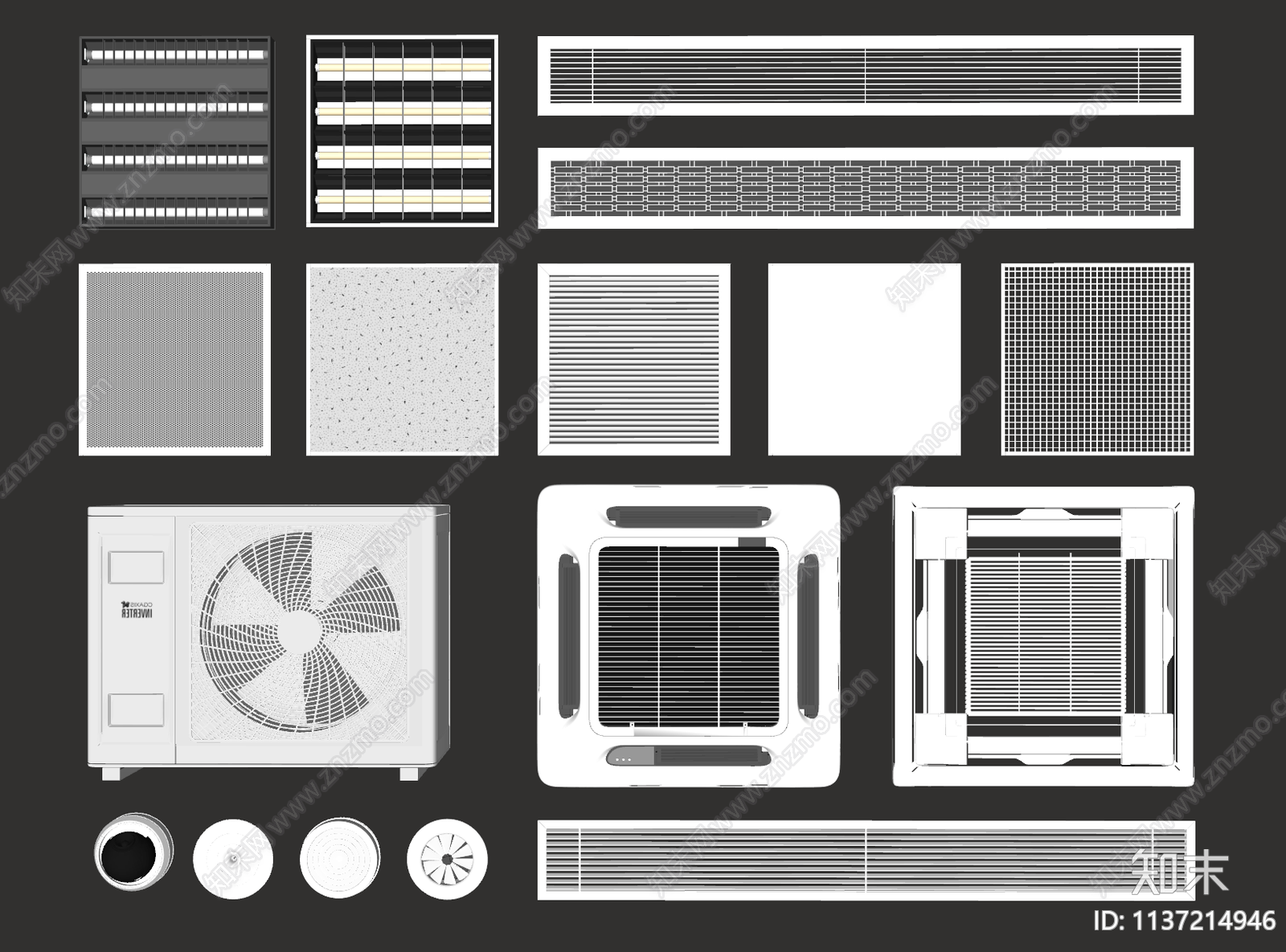 现代空调出风口SU模型下载【ID:1137214946】