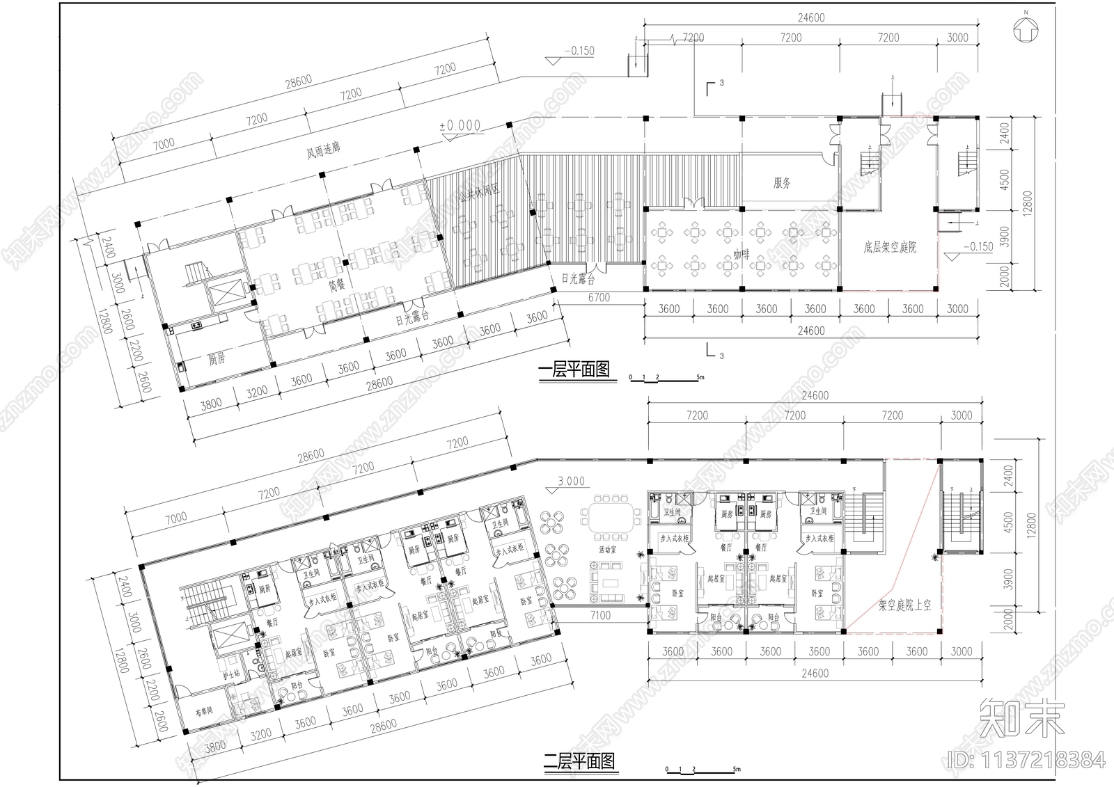 老年公寓总图平立剖全套施工图下载【ID:1137218384】