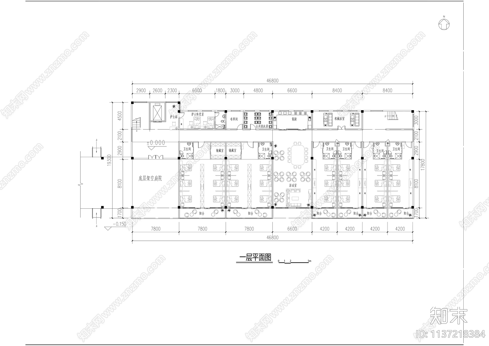 老年公寓总图平立剖全套施工图下载【ID:1137218384】