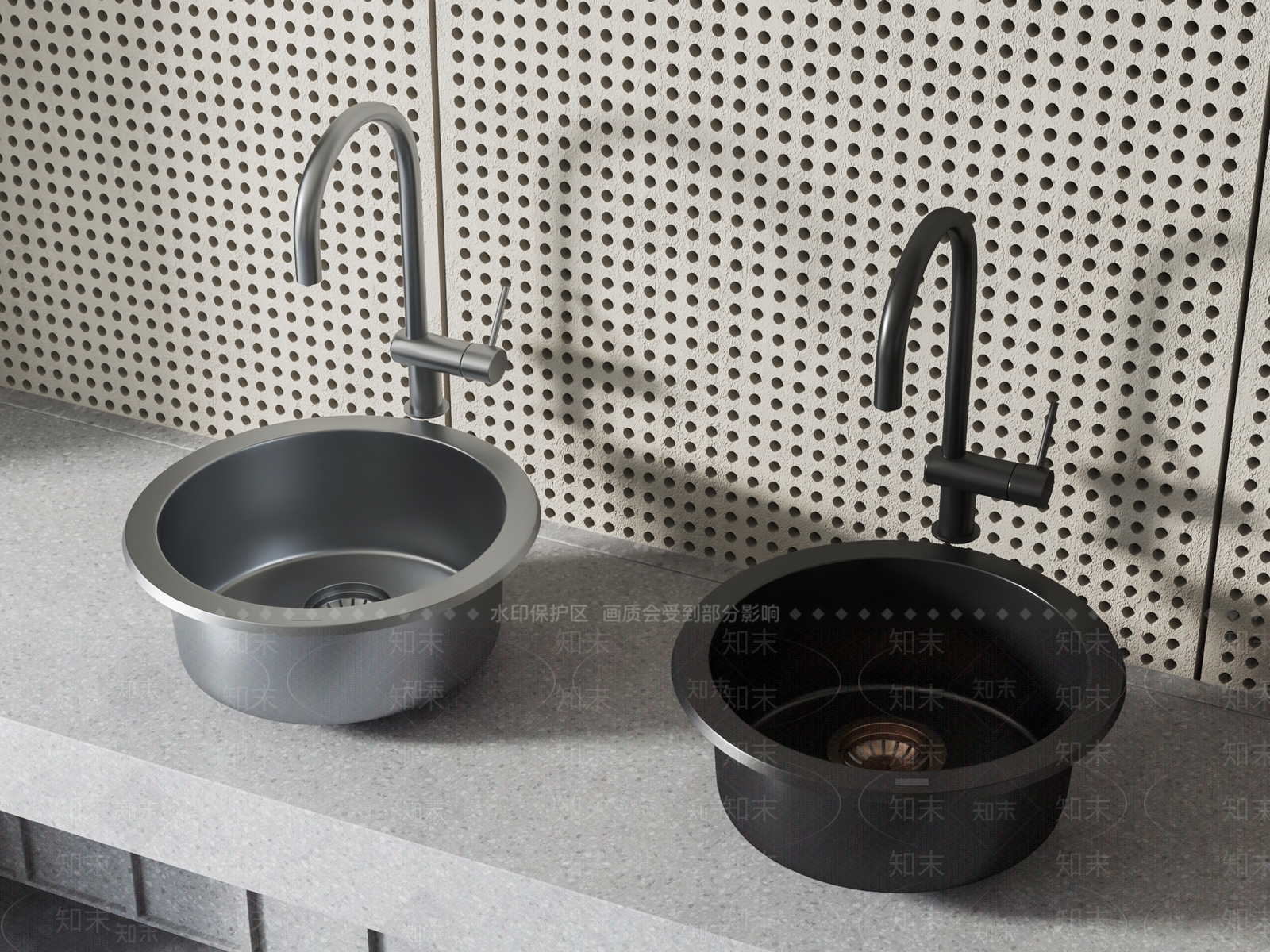 现代水槽组合SU模型下载【ID:1137222517】