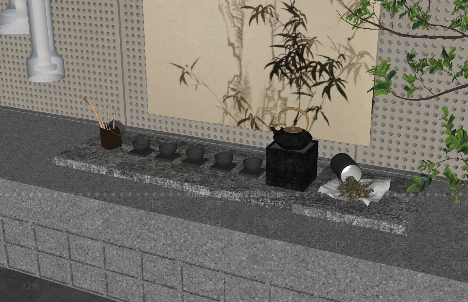 茶具SU模型下载【ID:1137222612】