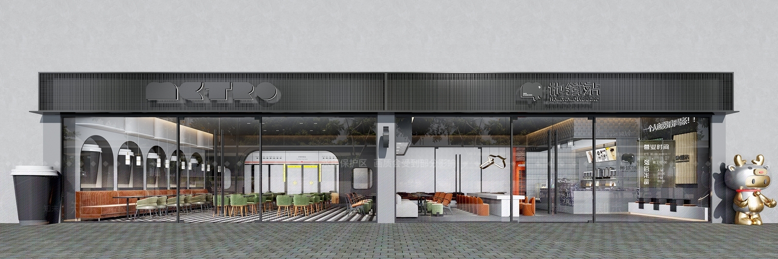 现代奶茶店3D模型下载【ID:1137227170】