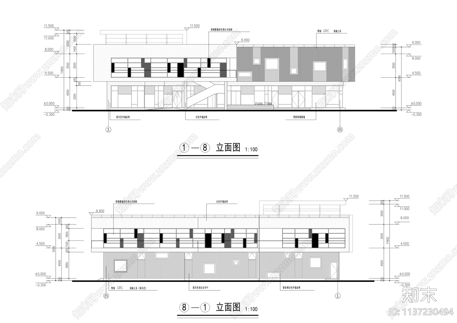 现代商业综合体全套建筑cad施工图下载【ID:1137230494】