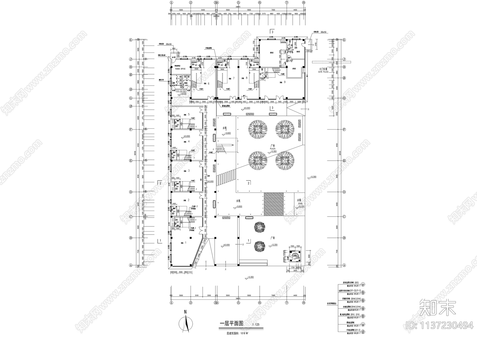 现代商业综合体全套建筑cad施工图下载【ID:1137230494】