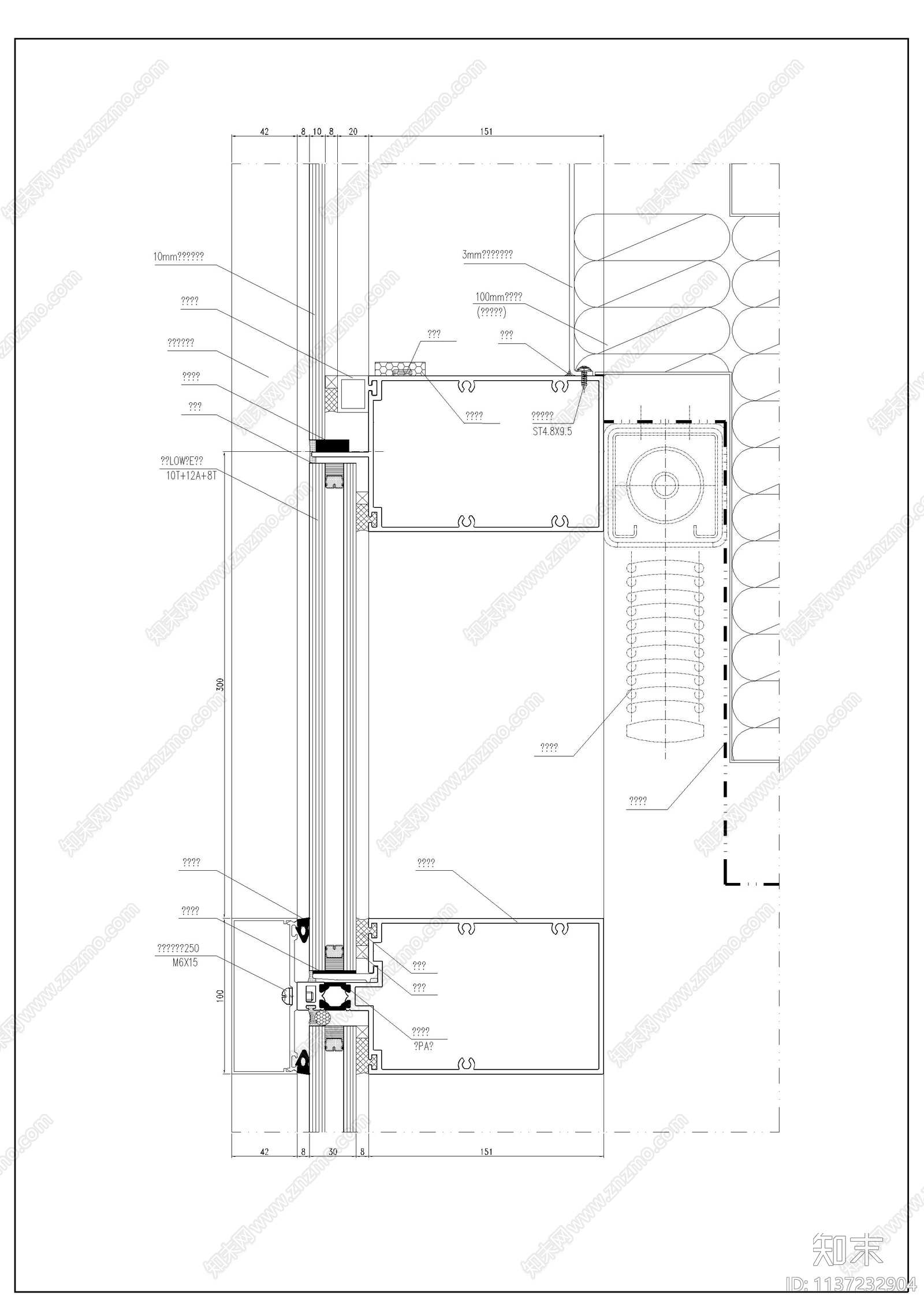 玻璃幕墙节点做法施工图下载【ID:1137232904】