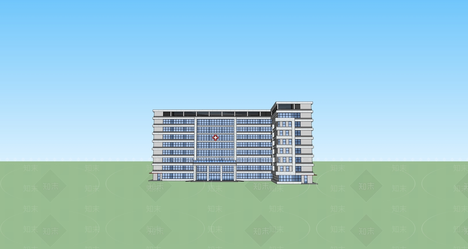 现代病房楼SU模型下载【ID:1137233564】