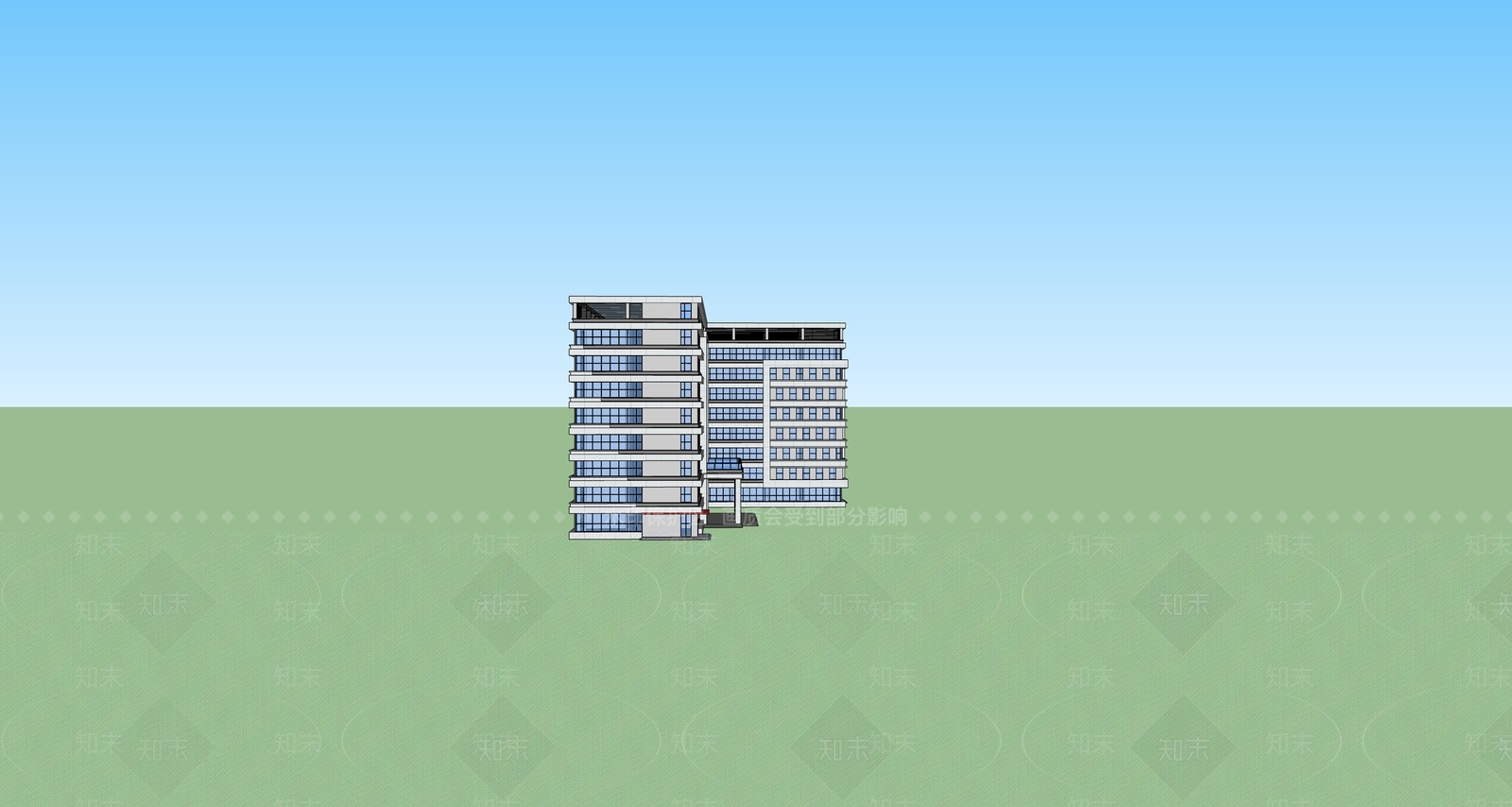 现代病房楼SU模型下载【ID:1137233564】