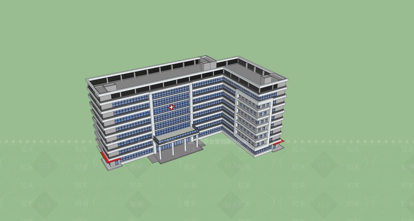 现代病房楼SU模型下载【ID:1137233564】