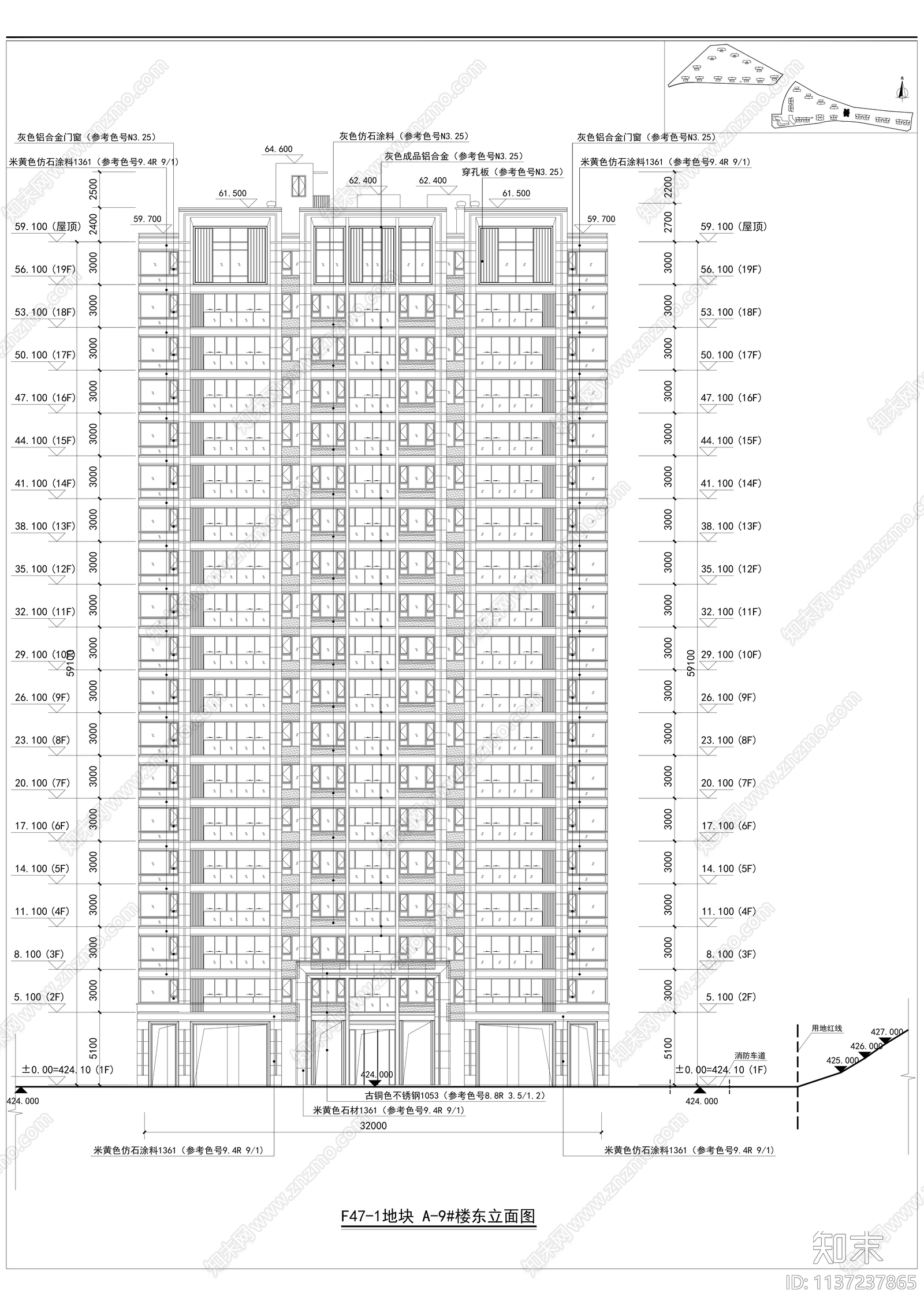 高层住宅建筑cad施工图下载【ID:1137237865】