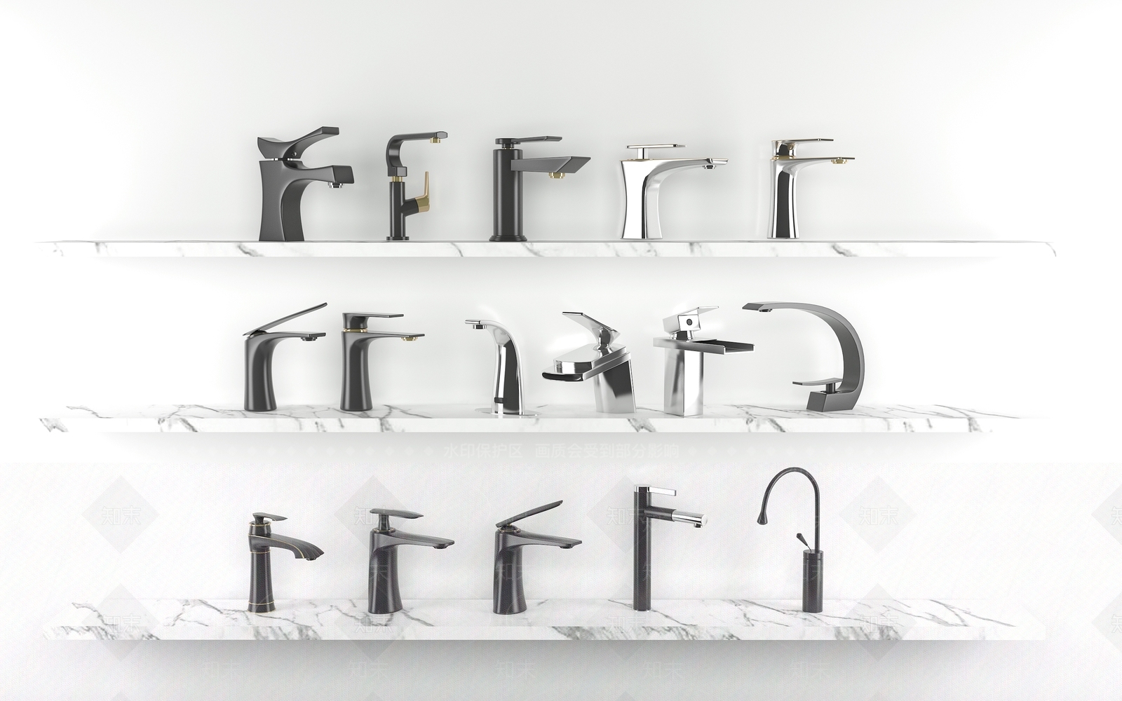 水龙头组合3D模型下载【ID:1137235722】