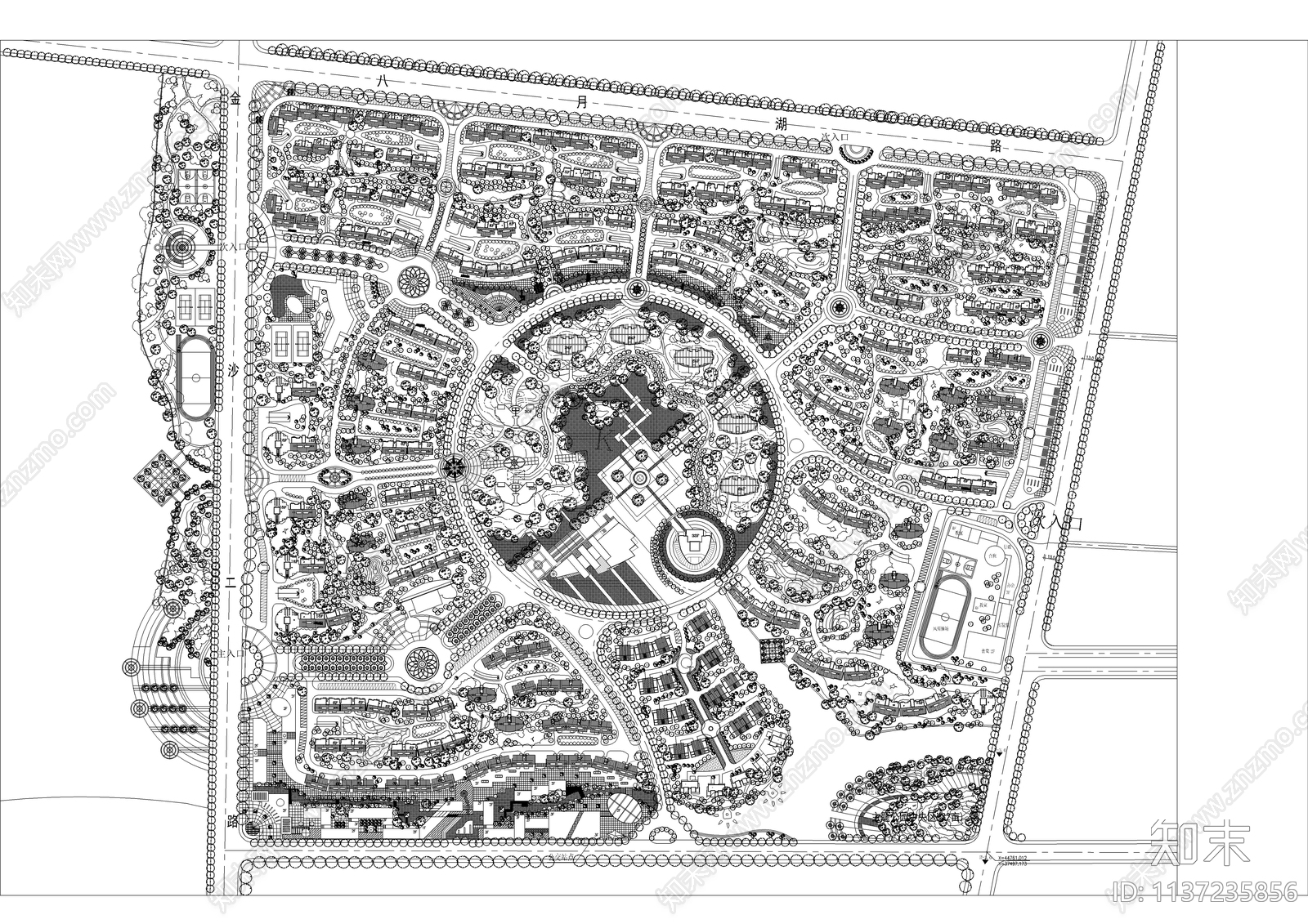 综合性小区规划总平面图施工图下载【ID:1137235856】