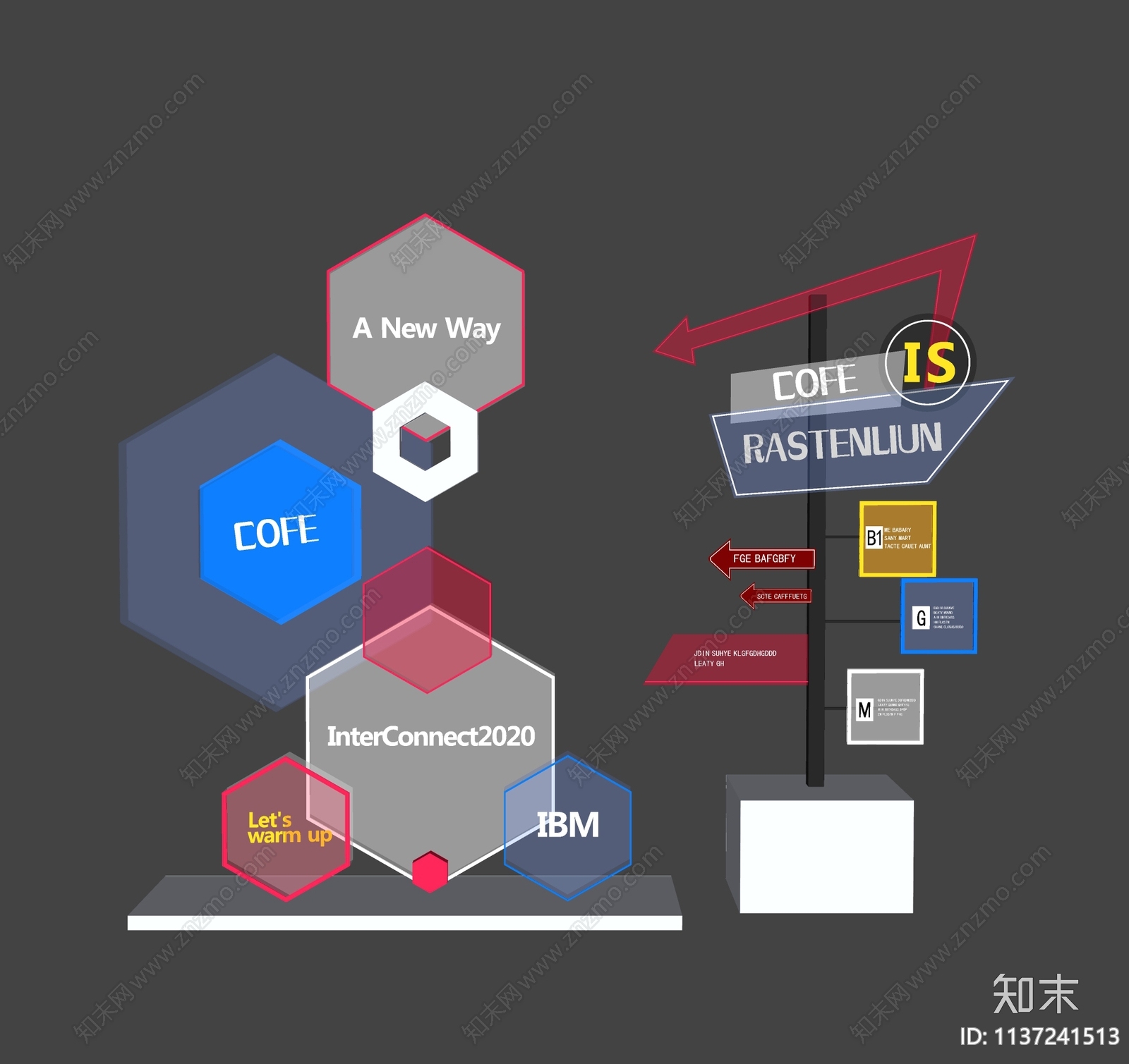 现代指示牌SU模型下载【ID:1137241513】