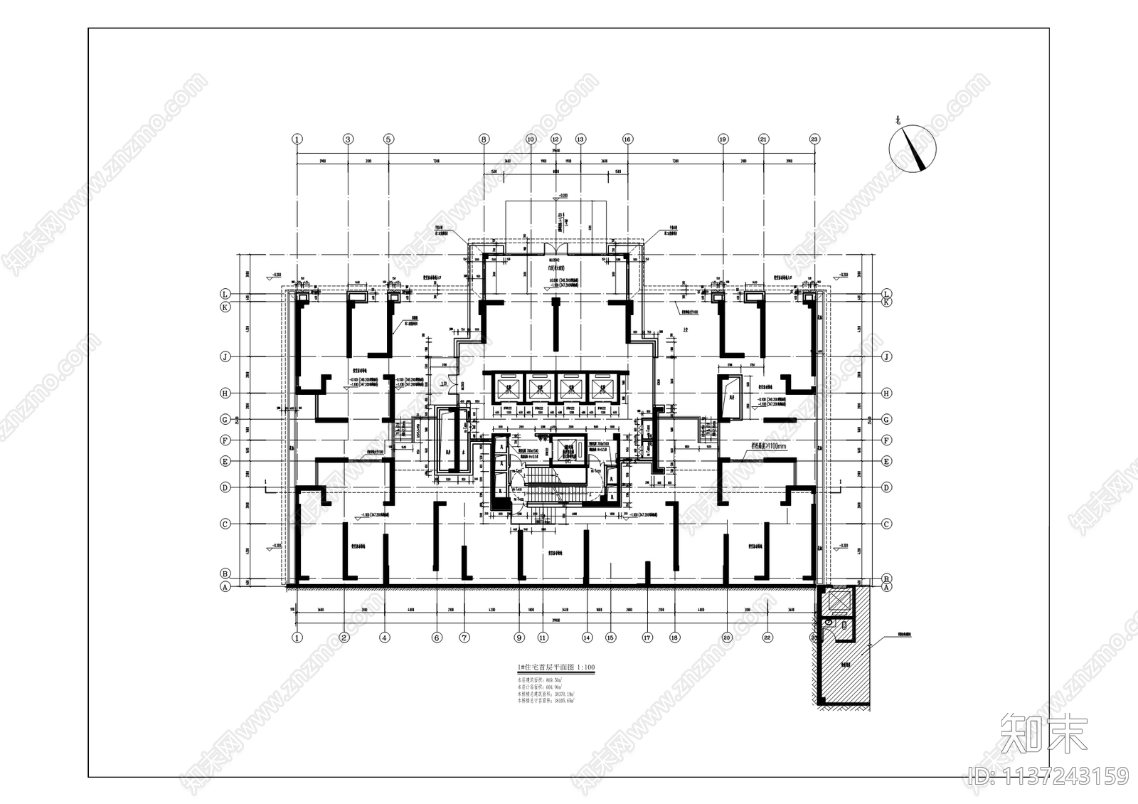 北恒紫岳一期住宅建筑cad施工图下载【ID:1137243159】