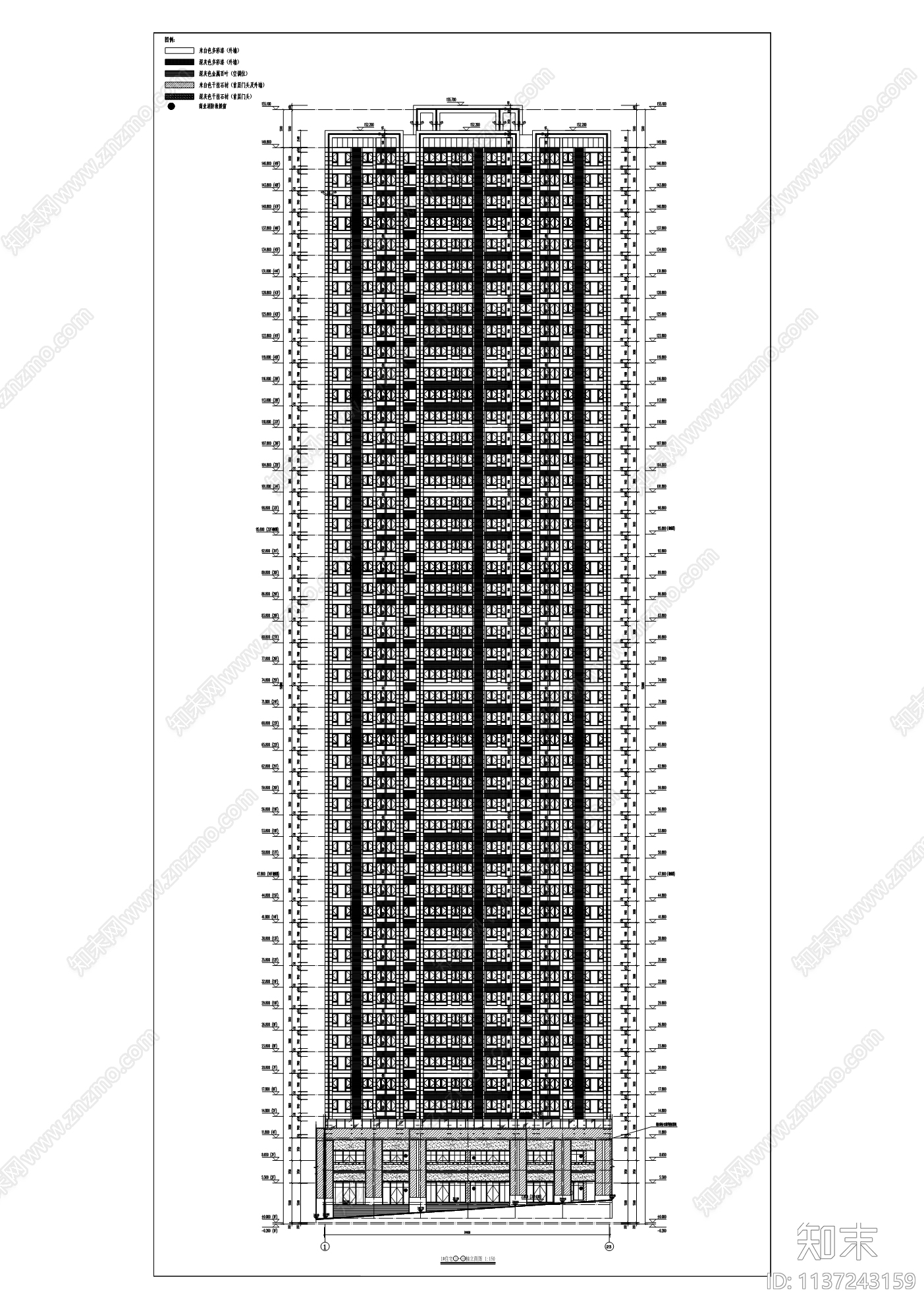 北恒紫岳一期住宅建筑cad施工图下载【ID:1137243159】