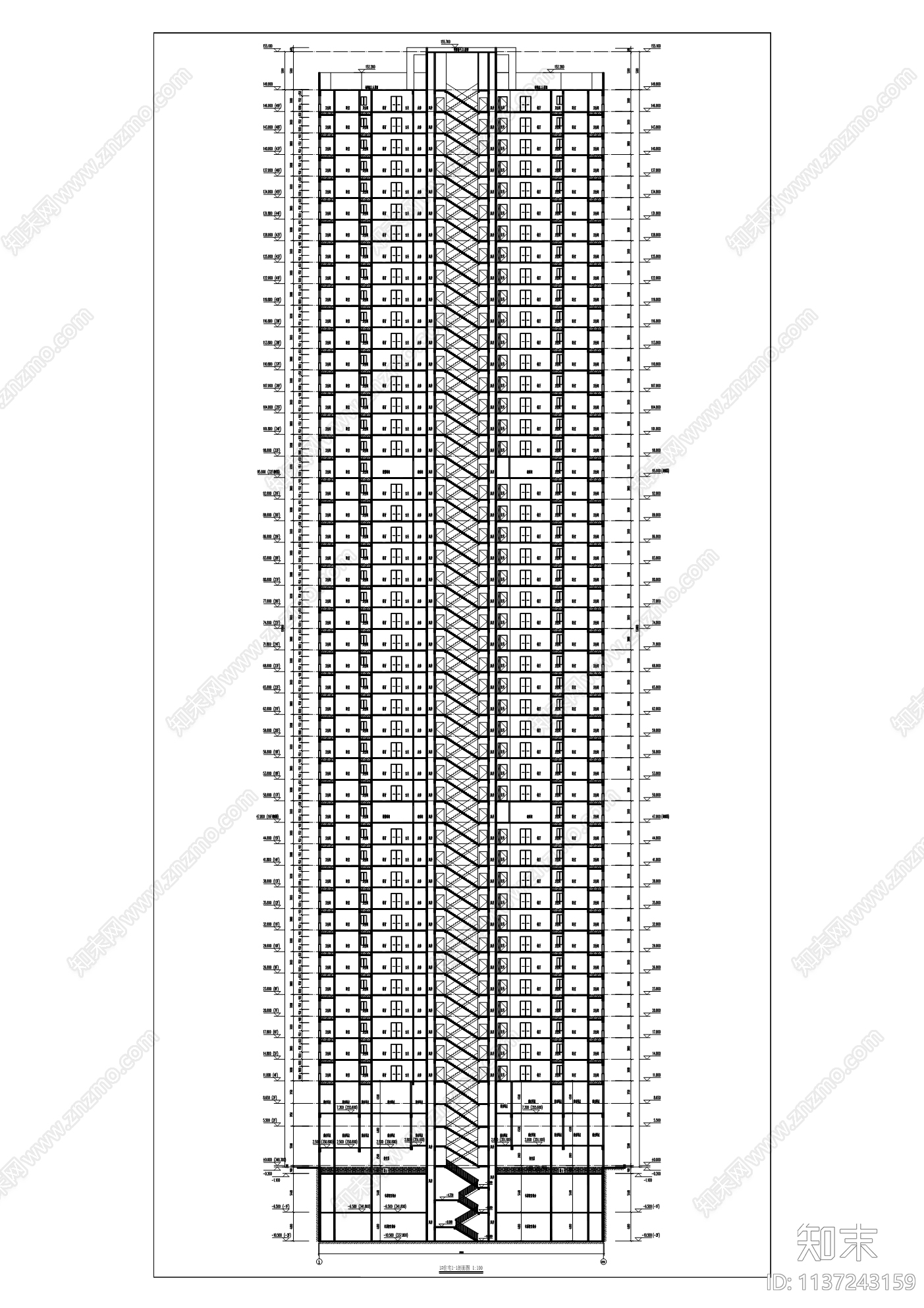 北恒紫岳一期住宅建筑cad施工图下载【ID:1137243159】