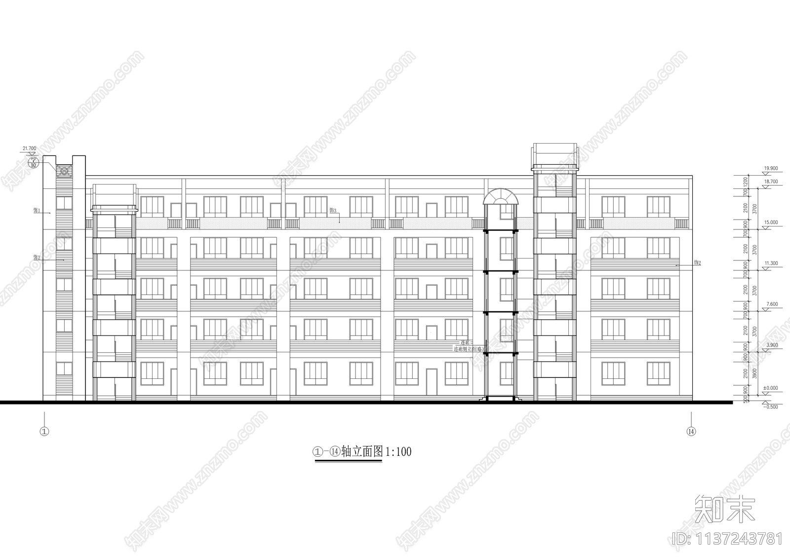 五层中学教学实验楼建筑施工图下载【ID:1137243781】