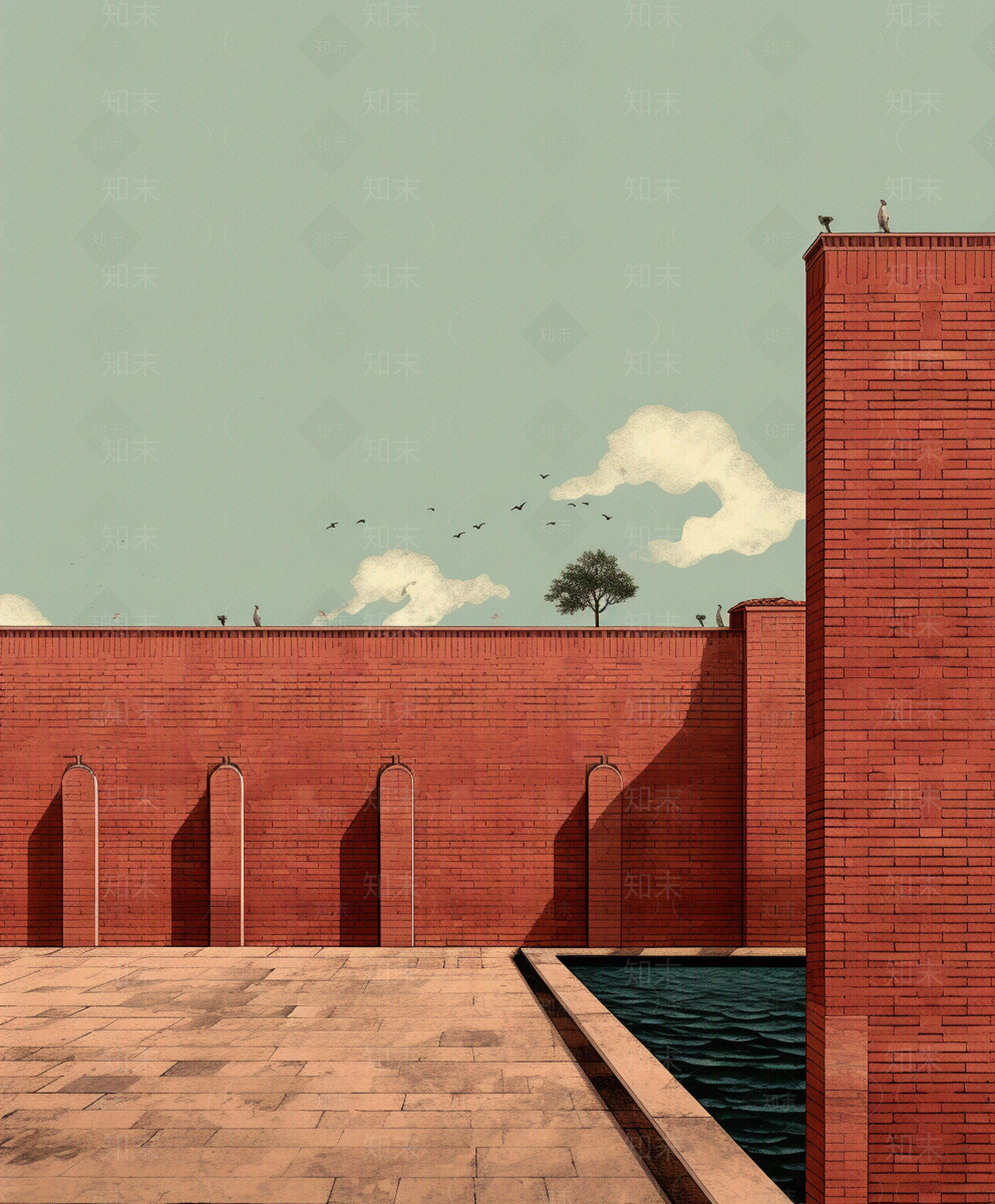 色彩建筑肌理卡通画贴图下载【ID:1137244155】