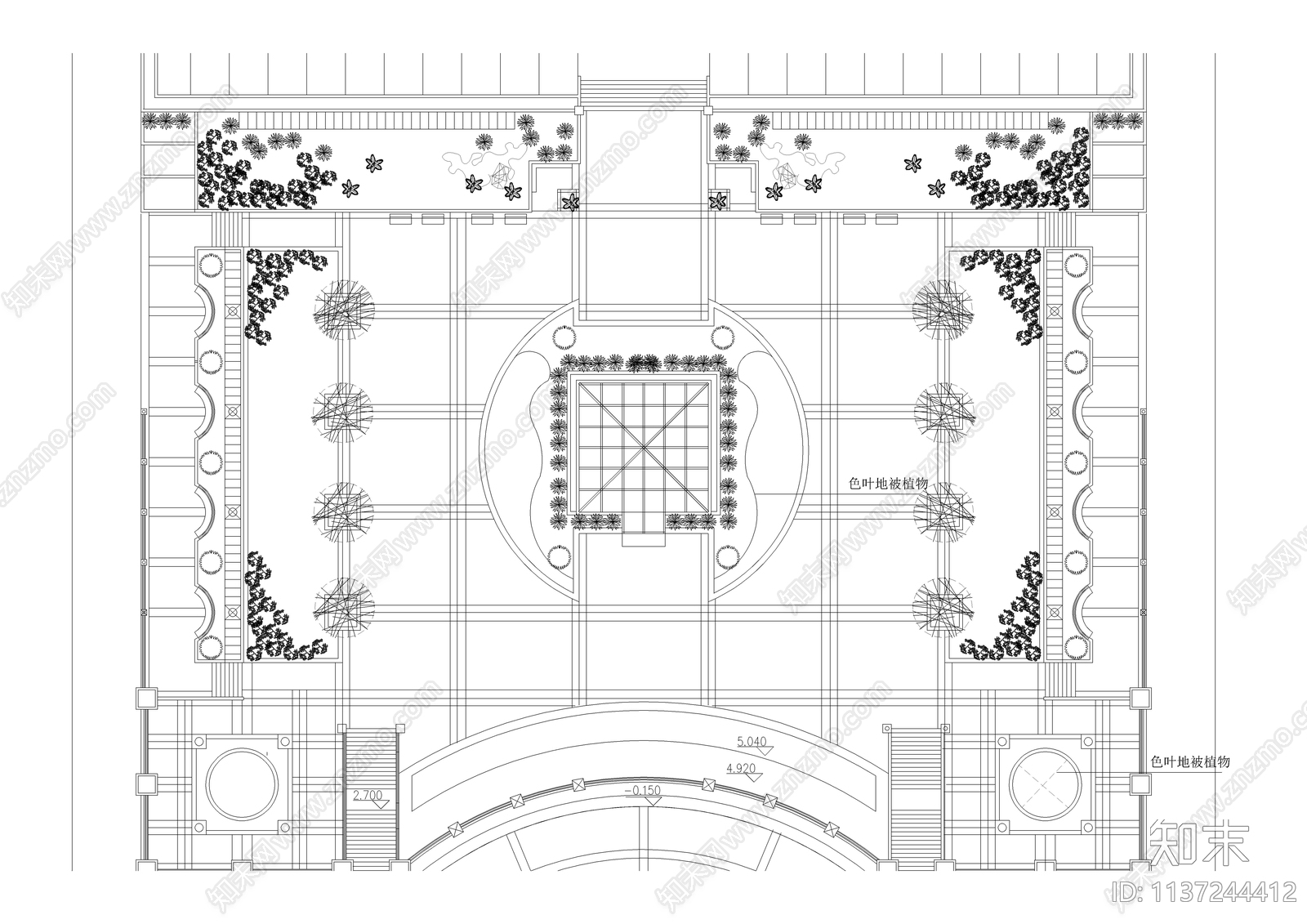某城市广场植物配置图cad施工图下载【ID:1137244412】