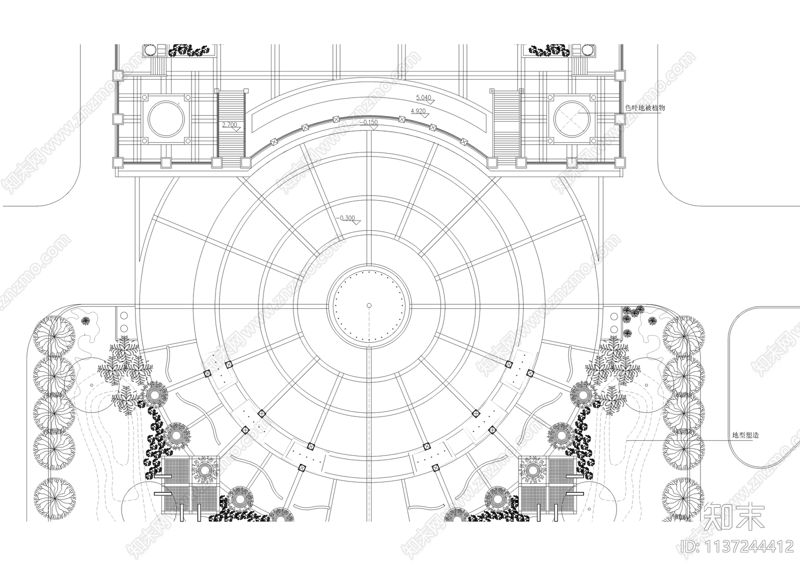 某城市广场植物配置图cad施工图下载【ID:1137244412】