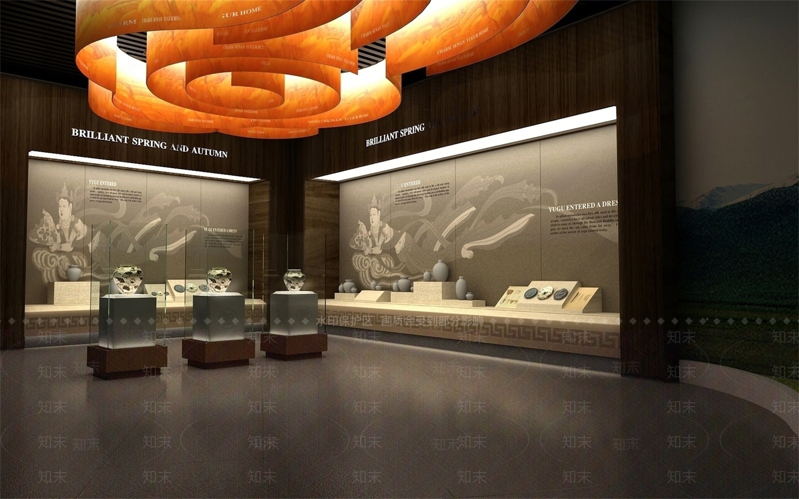新中式党建展厅SU模型下载【ID:1137244794】